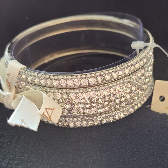 Amrita Singh Austrian Crystal & Silver Bangle Set - Picture 2 of 3